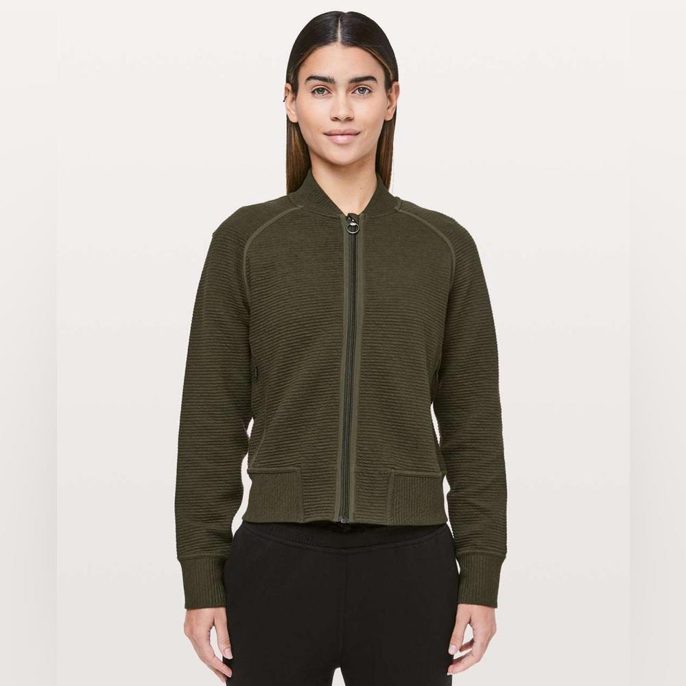 Lululemon On Repeat Bomber - 2 - Olive